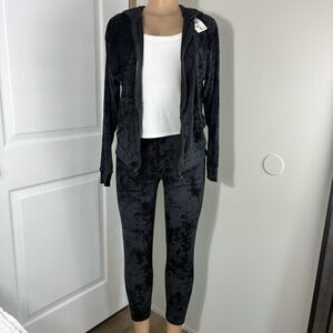 ABC Velour Tracksuit 2 Piece Set Womens Zip Up Hoodie and Pants FITS LIKE SMALL